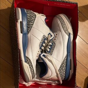 White and Blue Jordan 3s